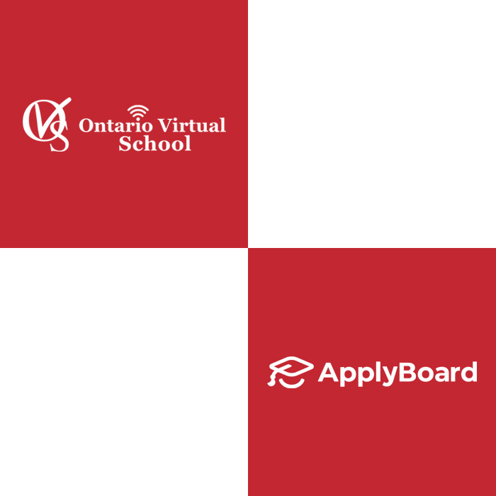 Ontario Virtual School and ApplyBoard Logos Ontario Virtual School and ApplyBoard Logos